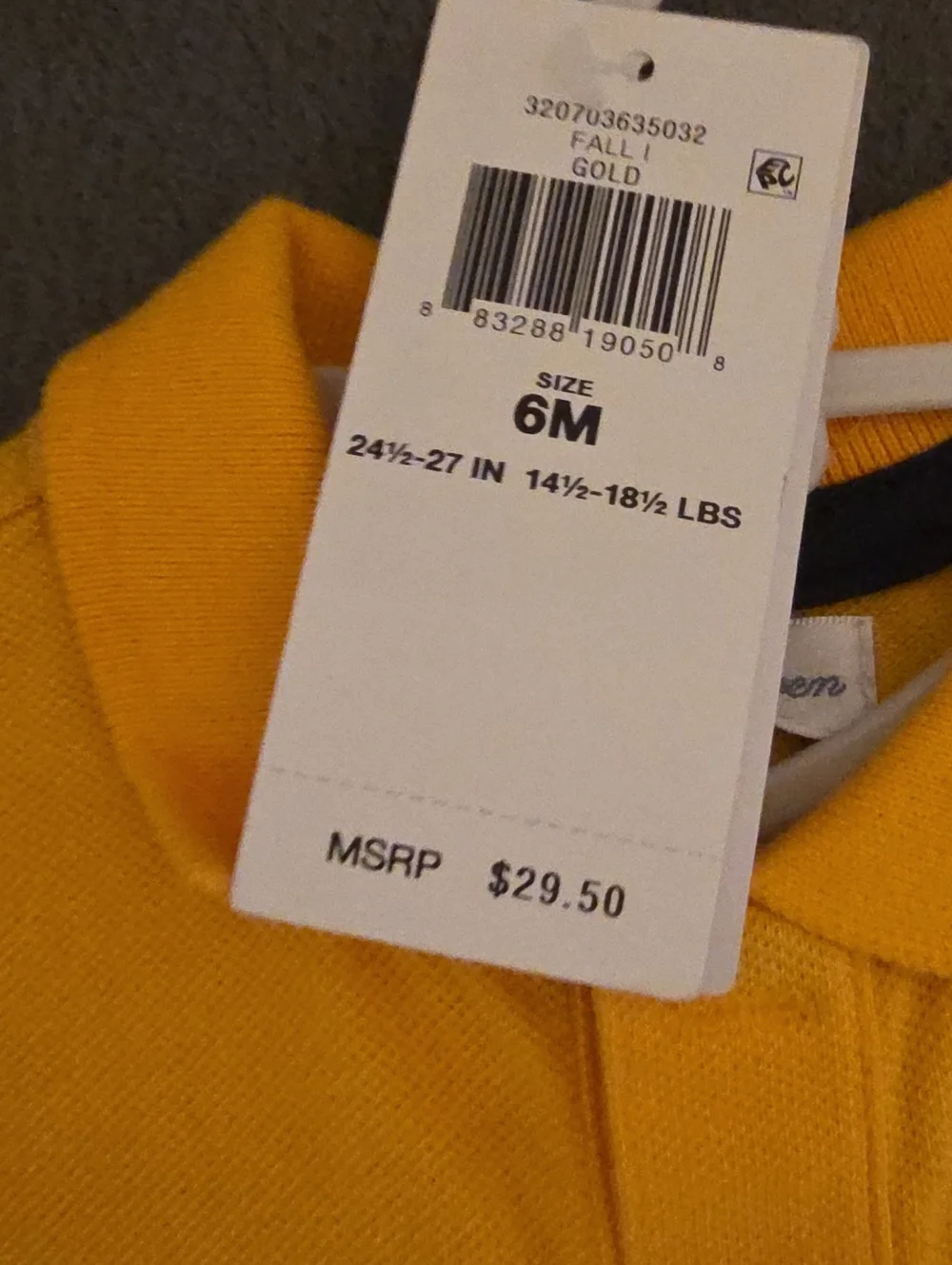 Ralph Lauren Yellow Polo Shirt for Baby